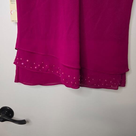 NWT Amanda Smith Vintage Formal Sequin Draped Blouse Size 6 - Picture 3 of 6